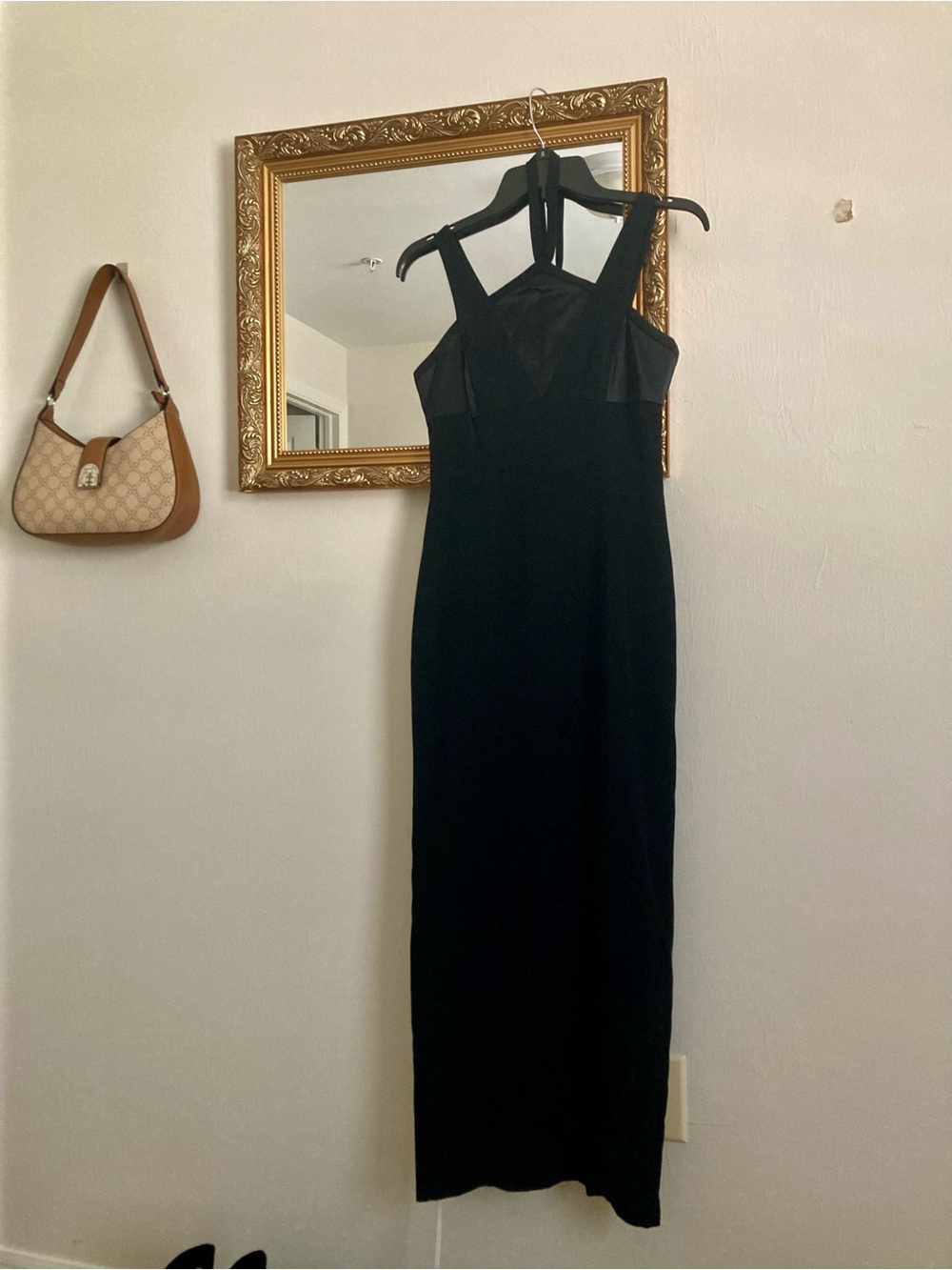 Adrianna Papell Black Strappy Maxi Dress